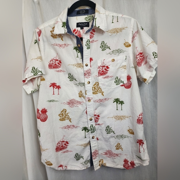 Eighty Eight Platinum Retro Hawaiian Shirt Size Medium Red and White - Picture 1 of 4